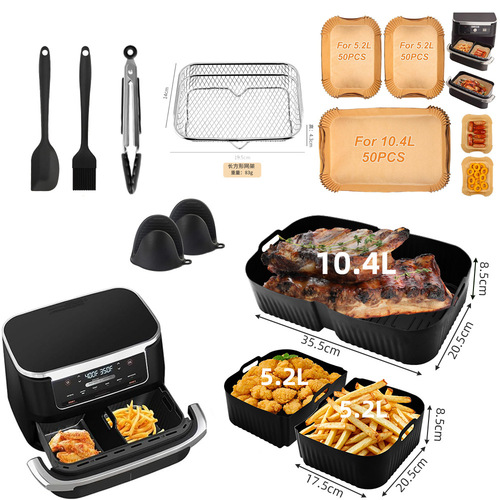 NinjaAF400 AF500 Air fryer accessories set Silicone liner Grill Steaming rack Silicone baking plate Baking basin