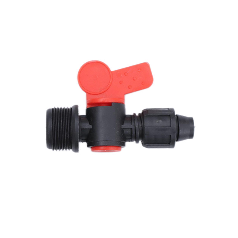 Pe válvula pequeña tubería de agua tubería de goteo conector de riego cerradura de riego hembra válvula de alambre macho conector de rosca macho interruptor de válvula al por mayor 211