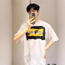 260G~明星同款男士个性涂鸦印花短袖T恤宽松休闲运动套头汗衫上衣