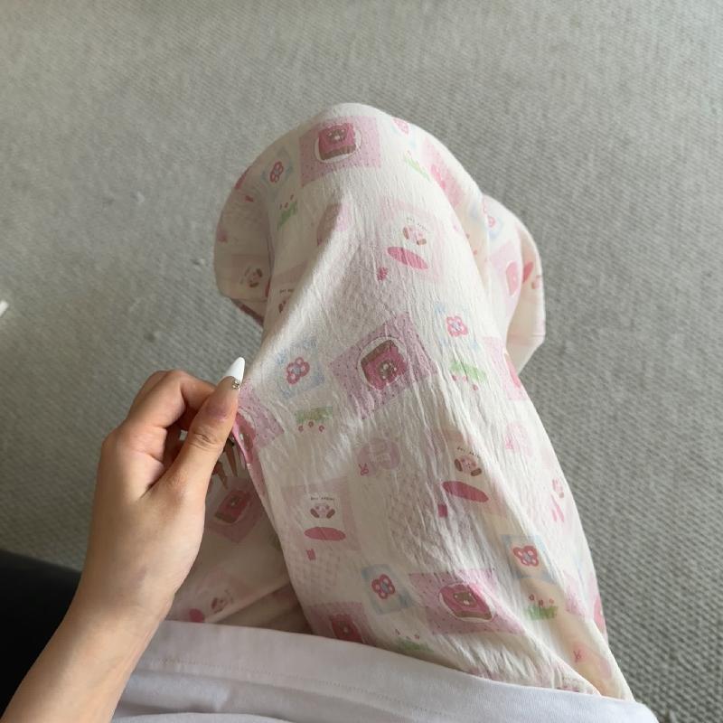 Primavera y verano · Pantalones de pijama casuales para mujeres pantalones a prueba de mosquitos rojos en línea 2025 nuevos pantalones caseros para llevar