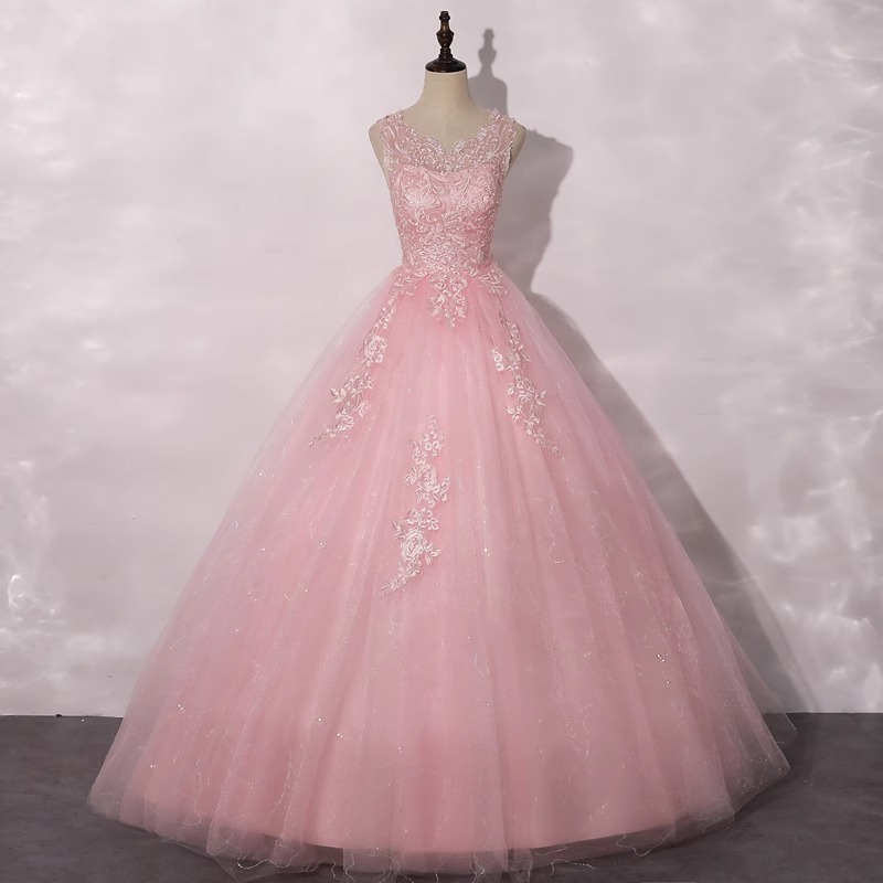 Pink Tulle 2026 New Style Super Fairy-Like Tutu Skirt Long Performance Dress for Hosting, Vocal Arts Exam, Student Solo Performance Dress