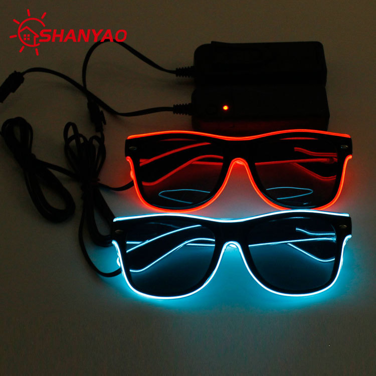 Gafas luminosas EL para baile y entretenimiento, moda, accesorios animación