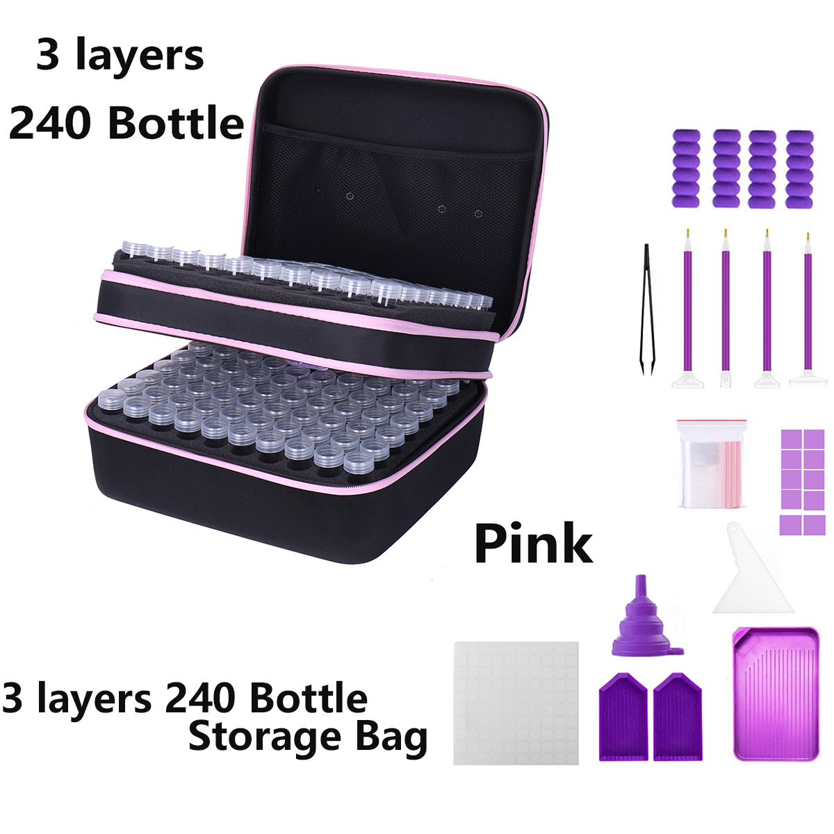 핑크 240 구획 (전체 도구 세트 _ 액세서리)