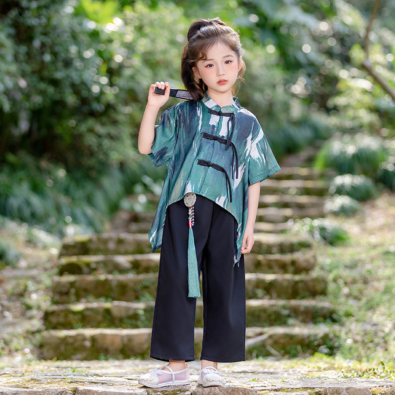 여아 정장 - 녹색 - 술 없음