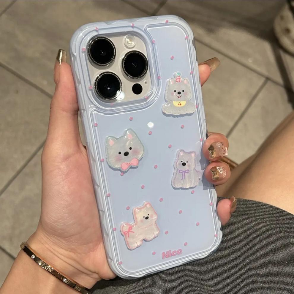 Nueva funda para teléfono de gelatina para cachorro tridimensional para Apple 16ProMax funda para teléfono 15/14 pareja 13 nuevo 15P