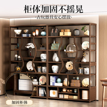 博古架实木新中式茶叶展示柜茶室茶柜现代简约多宝阁摆件置物架新