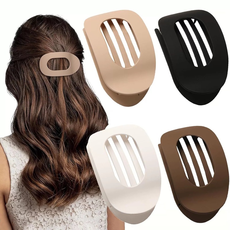 Amazonの人気のヘアクリップセット、新しいフラット楕円形のヘアクリップ、シームレスな後頭部のサメクリップヘアアクセサリー卸売|undefined
