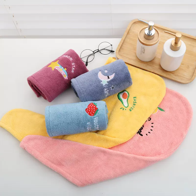 批发珊瑚绒干发帽女款加厚浴帽速干柔软吸水包头巾一件代发