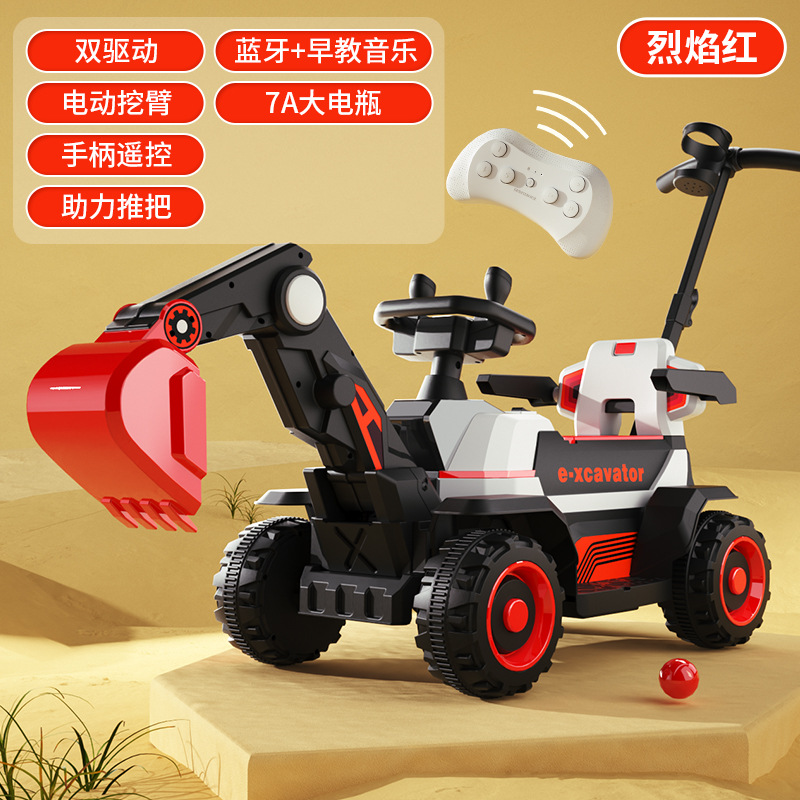 Excavadora eléctrica para niños niño portátil control remoto vehículo todoterreno excavadora ingeniería vehículo gancho máquina carro image 12