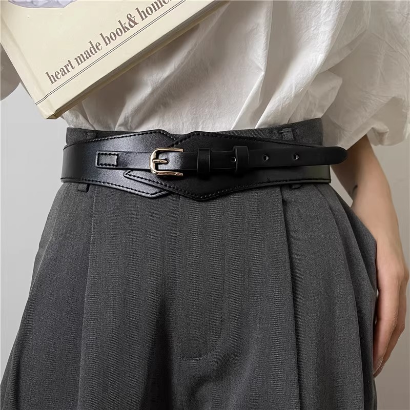 Genuine Leather Belt for Women, Suitable for Sweaters, Coats, Versatile with Suits and Dresses, Cinching Waist, Coffee Color Wide Waistband Genuine Leather Belt for Women, Suitable for Sweaters, Coats, Versatile with Suits and Dresses, Cinching Waist, Coffee Color Wide Waistband
