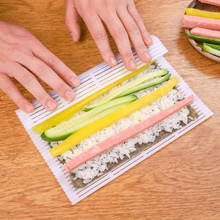 White Sushi Rolling Curtain Bamboo Crafts Curtain Seaweed Rice DIY Kitchen Gadget Set