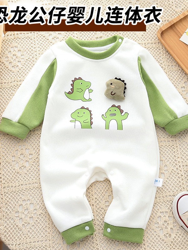 2024 nuevo bebé mono primavera y otoño estilo coreano pequeño dinosaurio mameluco ropa de bebé primavera y otoño mono image 2