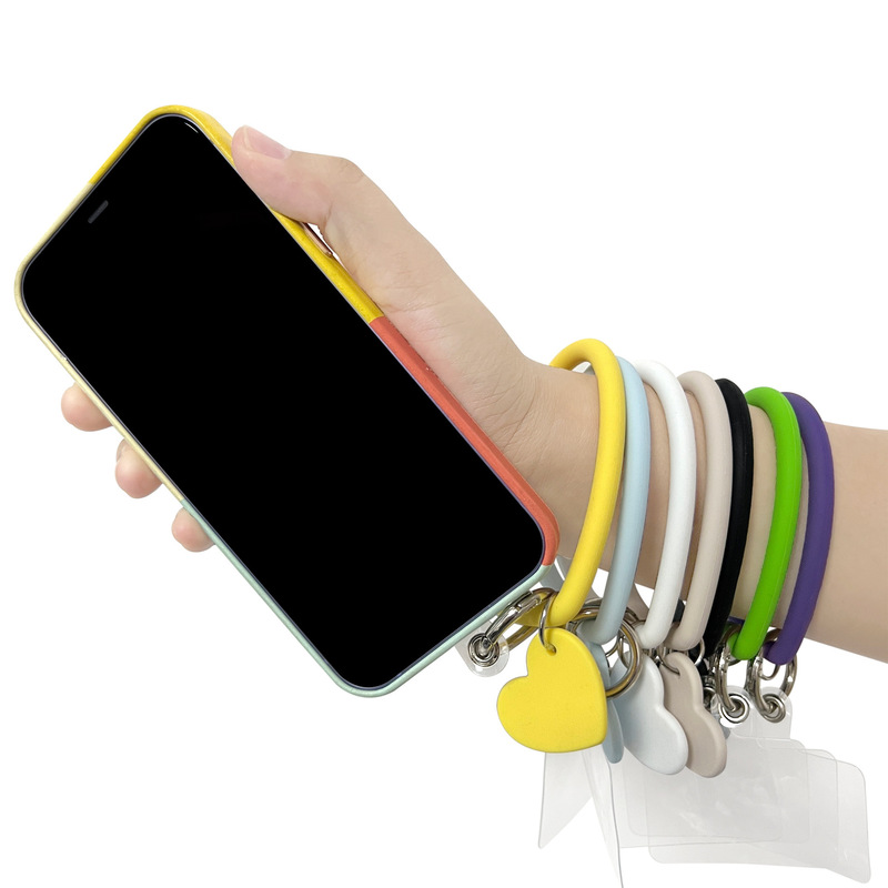 Silicone Bracelet Keychain Amazon Explosive Round Silicone Key Anti-lost Bracelet Round Bracelet Silicone Ring