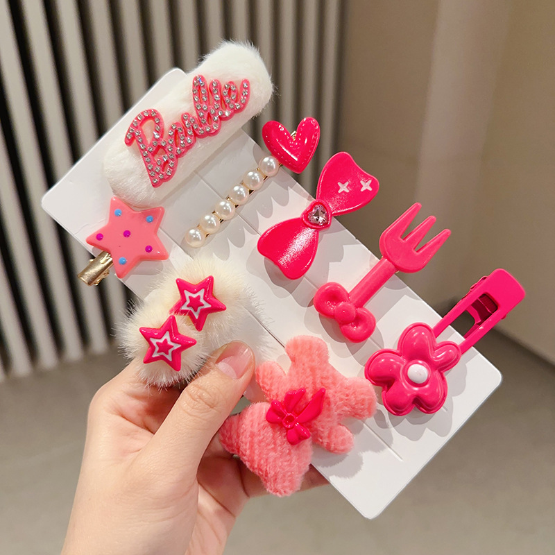 Red de Internet para niños horquilla tocado 2025 nueva niña horquilla niña linda bebé flequillo clip de cabello roto