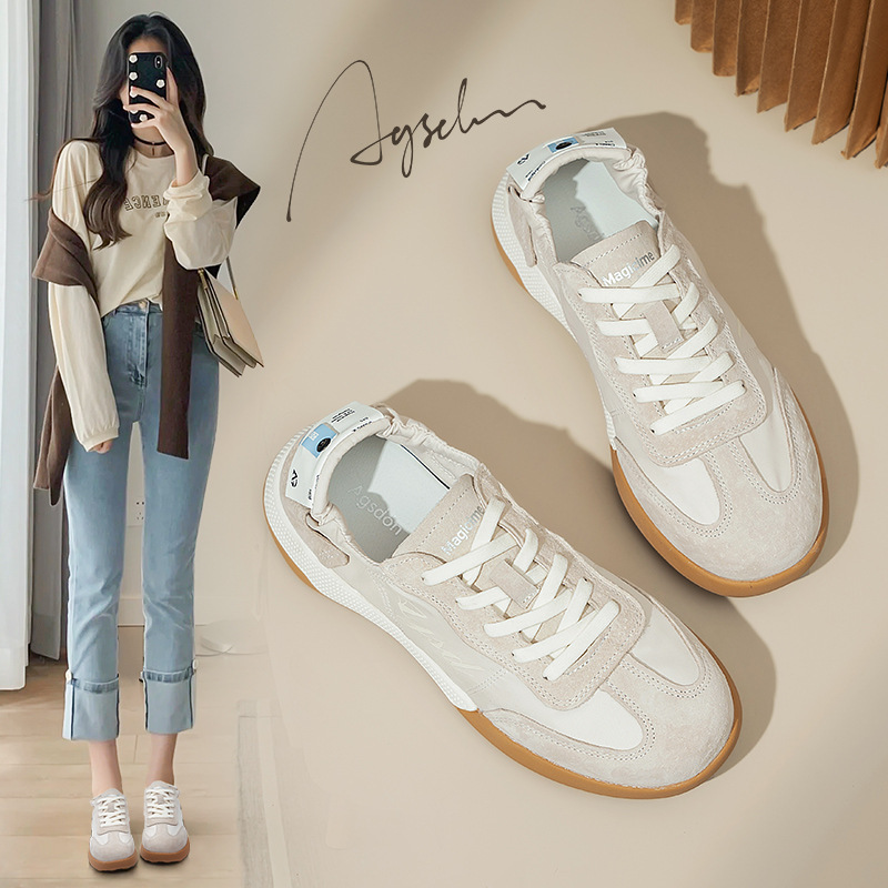 Augusden Agan Shoes for Women 2026 Summer New Retro Style Lightweight Soft-Soled Slip-On Sneakers German Training Shoes