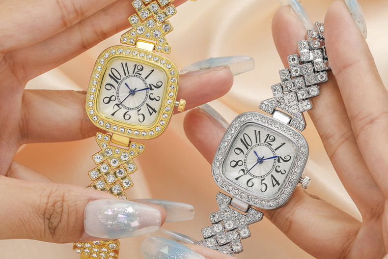 esplosioni più venduti quadrato digitale blu ago moda braccialetto di diamanti orologio da donna orologio da donna_voghion.com