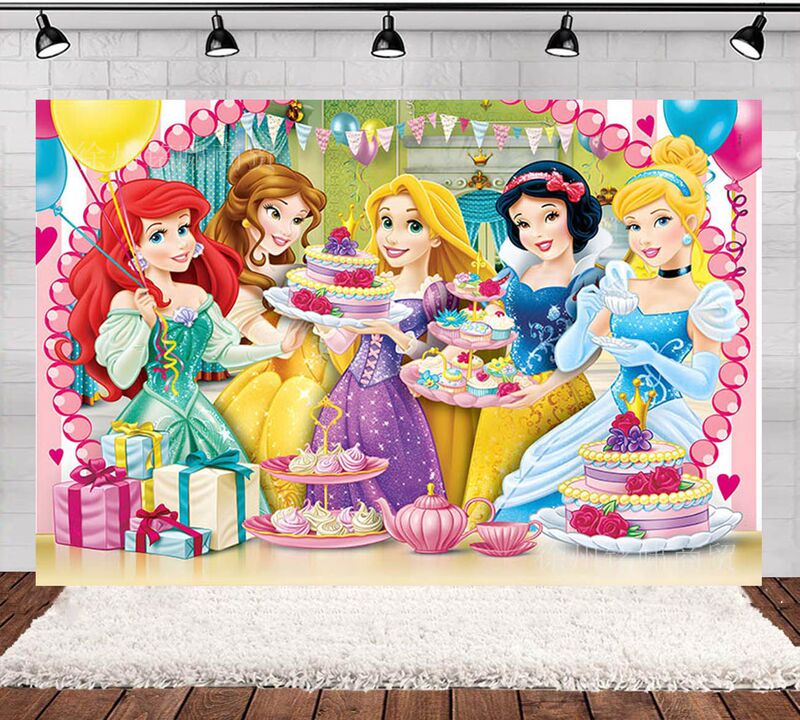 Amazon New Princess Prom Necklace Pink Children's Birthday Party Photo Scene Photography Background Cloth Banner