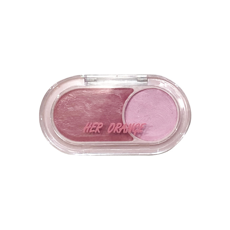HERORANGE semi-maduro blush de color claro de dos colores blush de agua brillante blush de maquillaje especialista en belleza