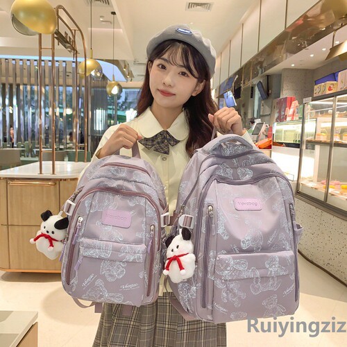 Backpack for Girls: College Students, High School Students, Middle School Students, Cute Bear Print, Small Students, Dual Shoulder Backpack