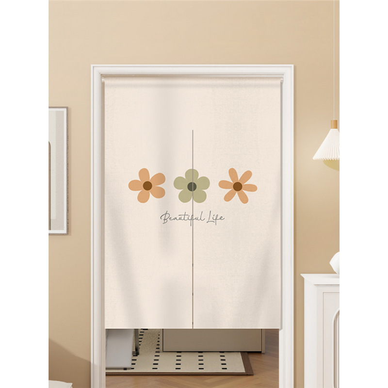 Fabric Bathroom Curtain Cartoon Cute Door Curtain Partition Curtain Half Curtain Bedroom Nordic Simple Hanging Curtain Toilet