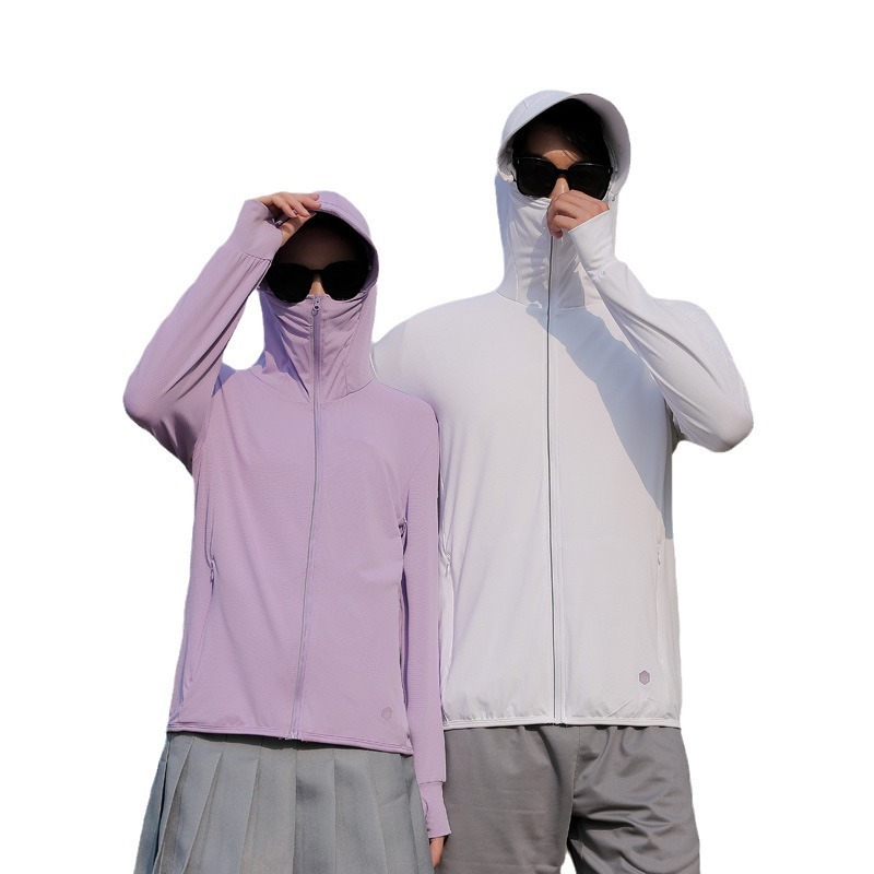 여름 커플의 선 스크린 의류 자외선 방지 UPF50 선 스크린 통기성 스킨 의류 여성 경량 야외 선 스크린 의류 남성