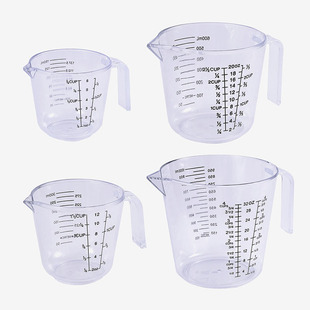 Transparent measuring cup 150/300/600/1000ml double-sided scale measuring cup PS plastic measuring cup measuring cup