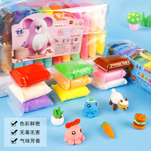 Ultra-light clay diy hand tools plasticine clay 36 colors large packaging with mold space clay for children