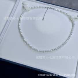 天然淡水珍珠4-5mm近圆强光基本无暇性价比baby链通体纯银不含盒