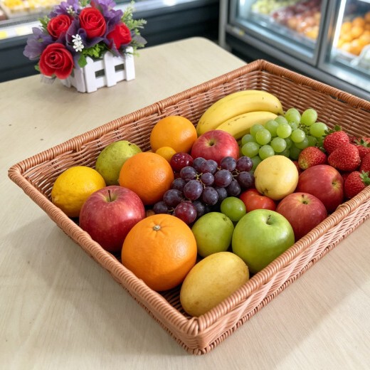 Hardened Fruit Basket, Bread Basket, Supermarket Hotel Display Basket, Display Basket, Handmade Storage Basket, Imitation Rattan Woven Basket
