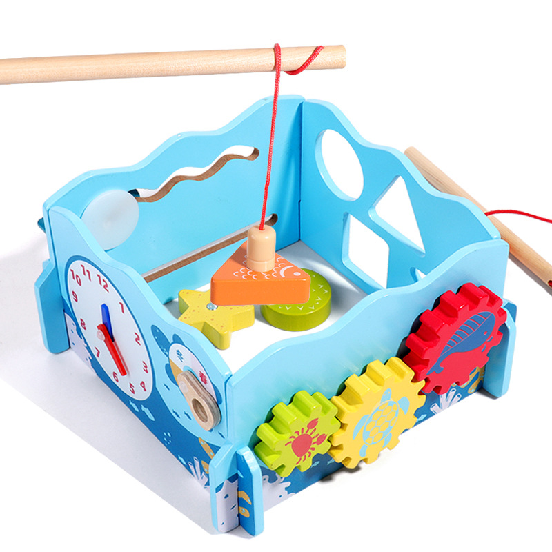 Children's kindergarten Enlightenment Wooden Five Magnetic Fishing…
