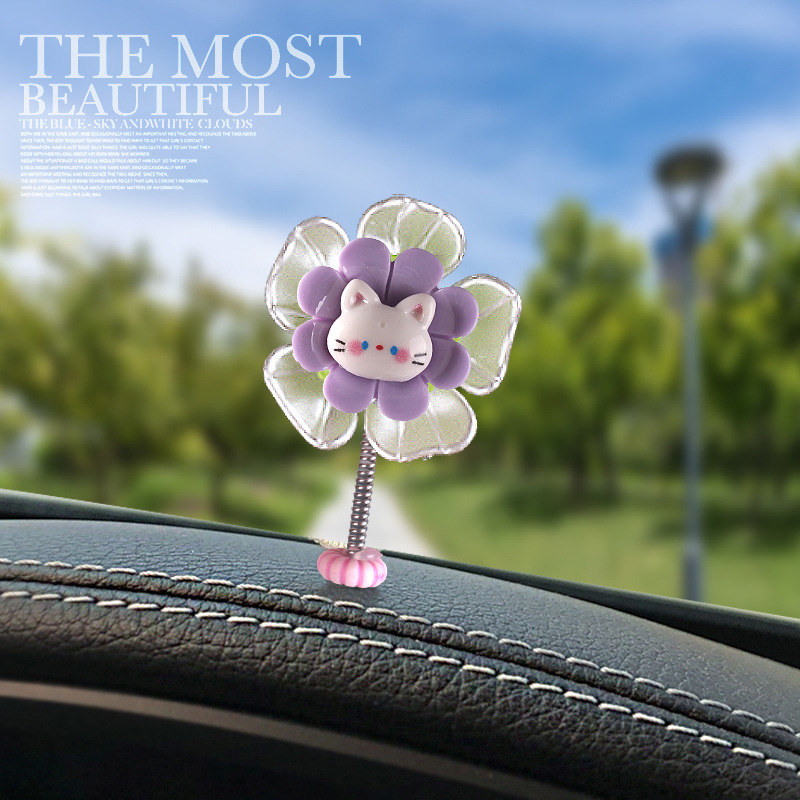 [Explosión] Douyin nuevo adorno de coche flor de cabeza sacudida pequeño animal adorno de coche adornos de primavera lindo panda
