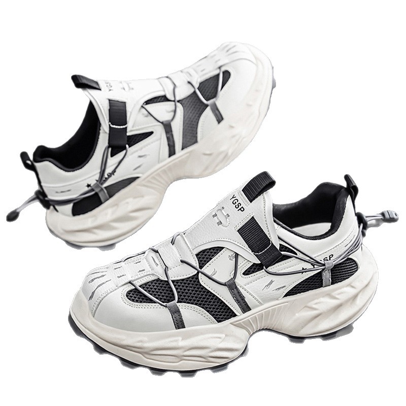 Los zapatos de hombre se pueden usar en todas las estaciones, la nueva tendencia, la punta redonda, todo fósforo, transpirable, sin cordones, plataforma, deportes, ocio, zapatos cómodos para hombre