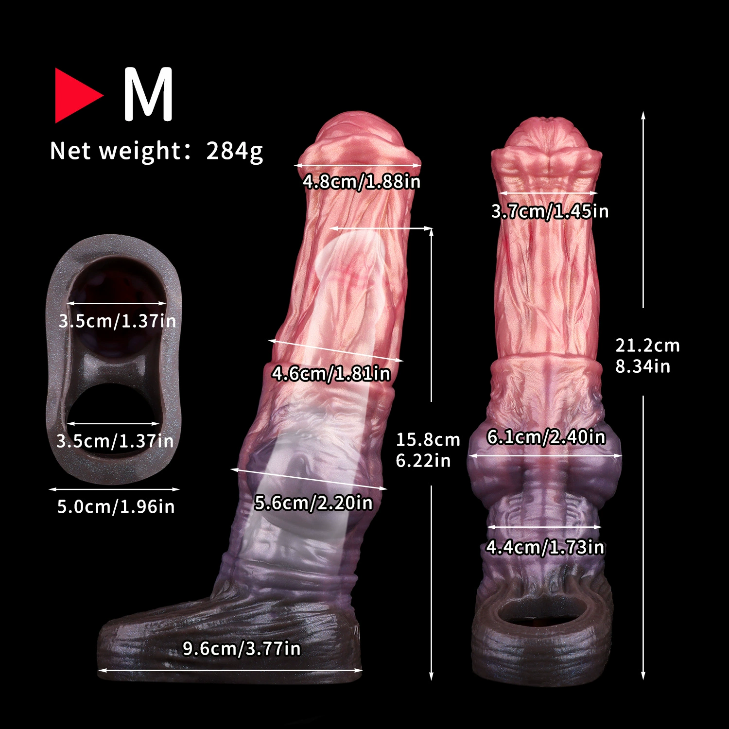 Dildo YOCY special-shaped, silicone thick stallion design, multi-size stimulation