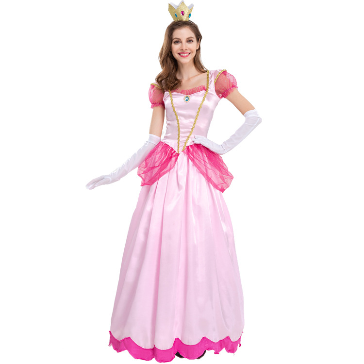 Disfraz de Halloween Mario adulto Biqi princesa vestido rosa priceParty rosa princesa rendimiento 2896 image 3