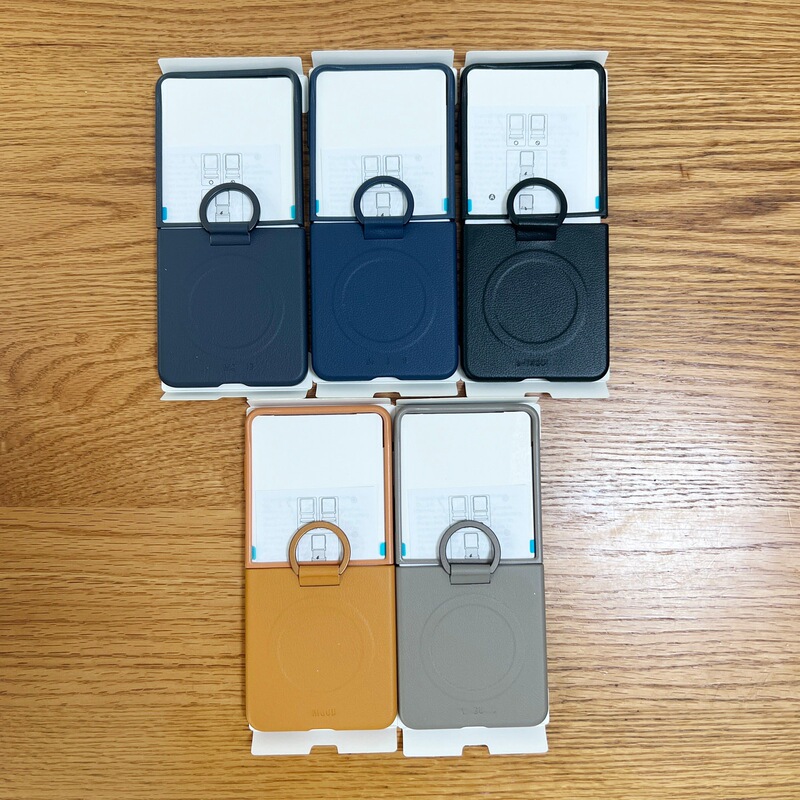 Suitable for Samsung Mobile Phone Case Zflip7 Eco-Leather Magnetic Suction Magsafe Full-Cover Protective Case with Metal Ring