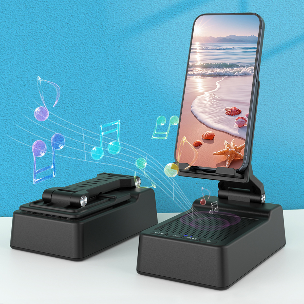 Creative Bluetooth Speaker Mobile Phone Stand L37 Subwoofer Folding Portable Lifting Desktop Live Mobile Phone Stand