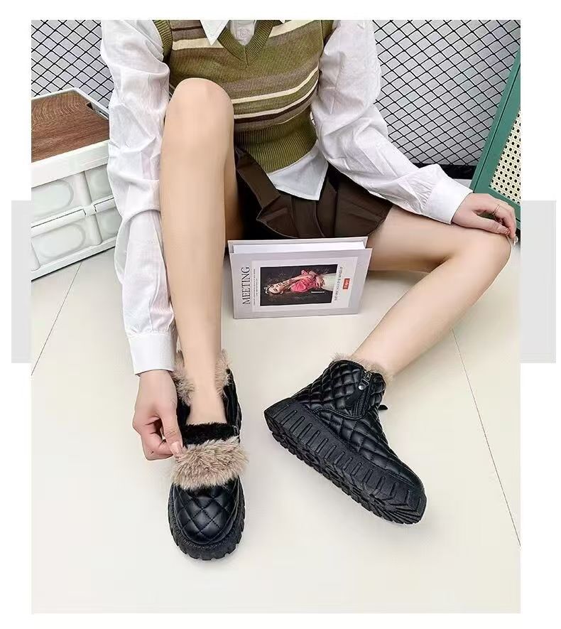 Neklizajuće čizme za snijeg, ženske nove zimske baršunaste zadebljane čizme za snijeg, ženska gornja odjeća, podižuće tople pamučne čizme_voghion.com