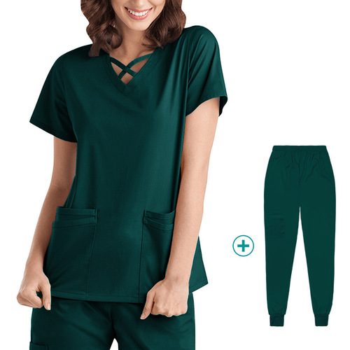 New elastic quick-drying medical work clothes, oral dentistry doctor operating room surgical clothes, thin hand-washing clothes, foreign trade