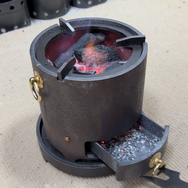 围炉煮茶碳炉木炭煮茶器围炉中式小圆桶铸铁炭炉秋冬养生围炉煮茶