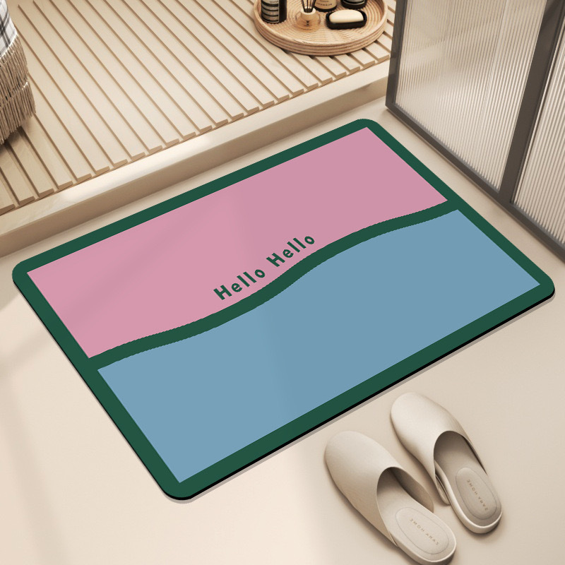 Okay衝突色タイル浴室吸水マット柔らかい珪藻泥トイレ入り口マットトイレマット滑り止めマット|undefined