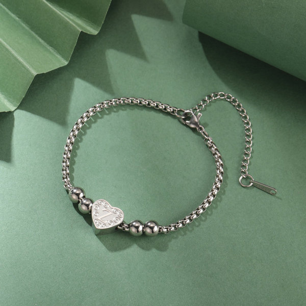 Classic bracelet stainless steel with letters