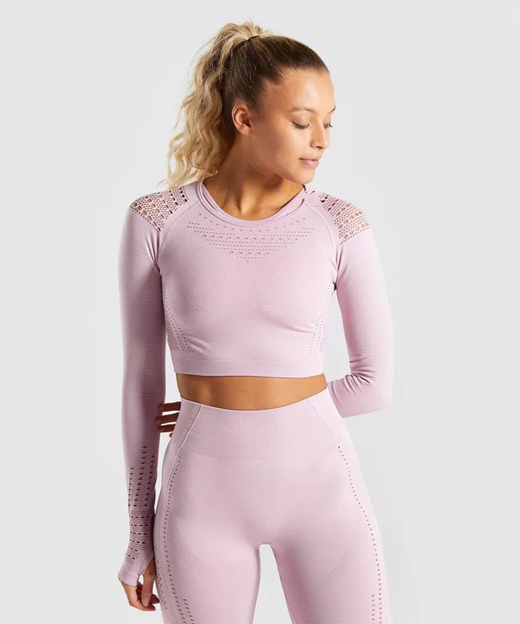 hip-lifting high-elastic Yoga Sports Tight Long Sleeve Two-piece Set NSOUX107588