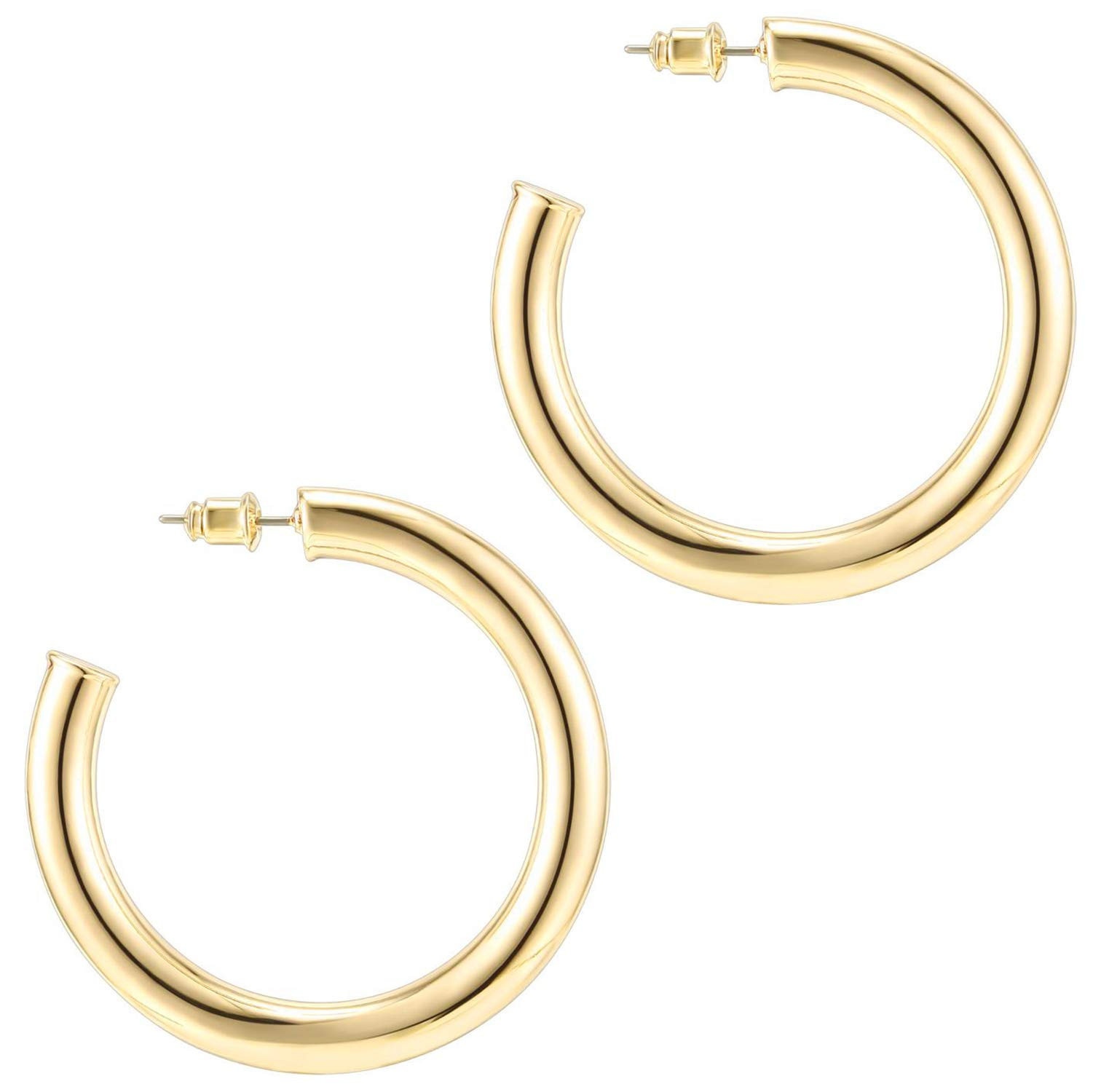 Daily Occasion Metal Material Solid Color Pattern 1 Pair Fashion Solid Color Metal Plating Women's Earrings
