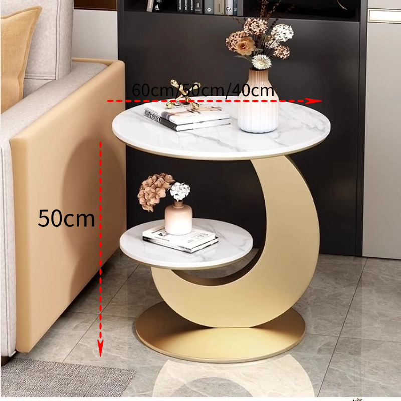 Sofá italiano plegable tabla de té tabla de roca de doble esquina tabla de forma especial mesa creativa restaurante balcón mesa redonda