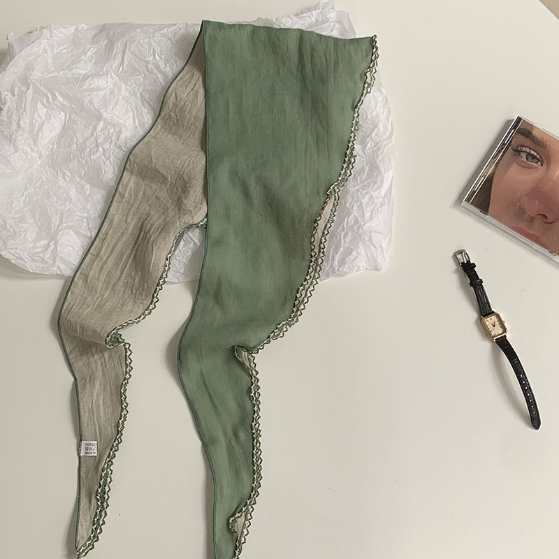 Bufanda de seda, sentido de la atmósfera coreana, nueva bufanda en forma de diamante, bufanda para el cuello, bufanda étnica de moda, banda para el cabello, chal de todo fósforo