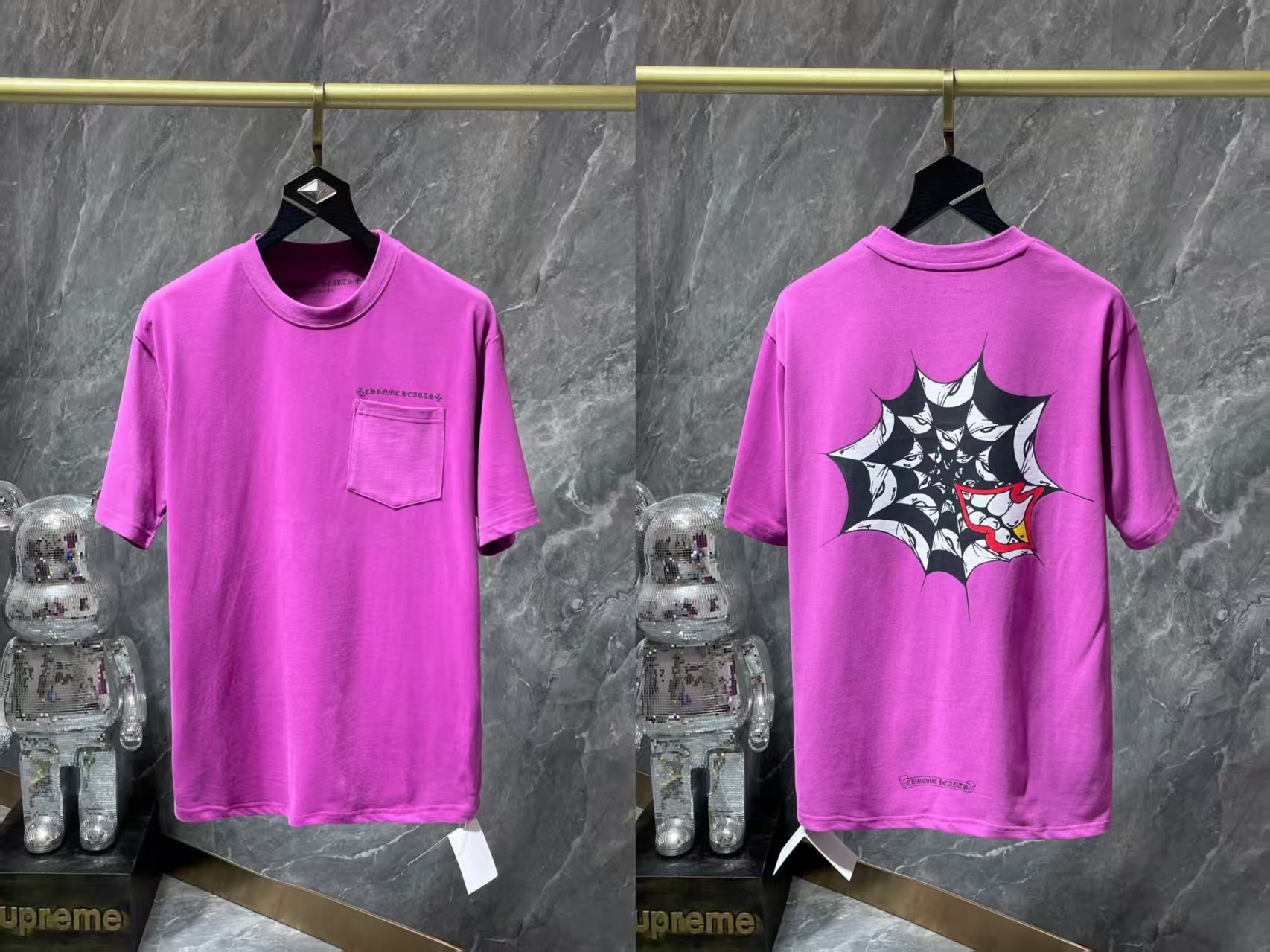 Chrome Heart 24 nuevo Crocodile de verano de moda europea y americana camiseta de manga corta para hombres y mujeres