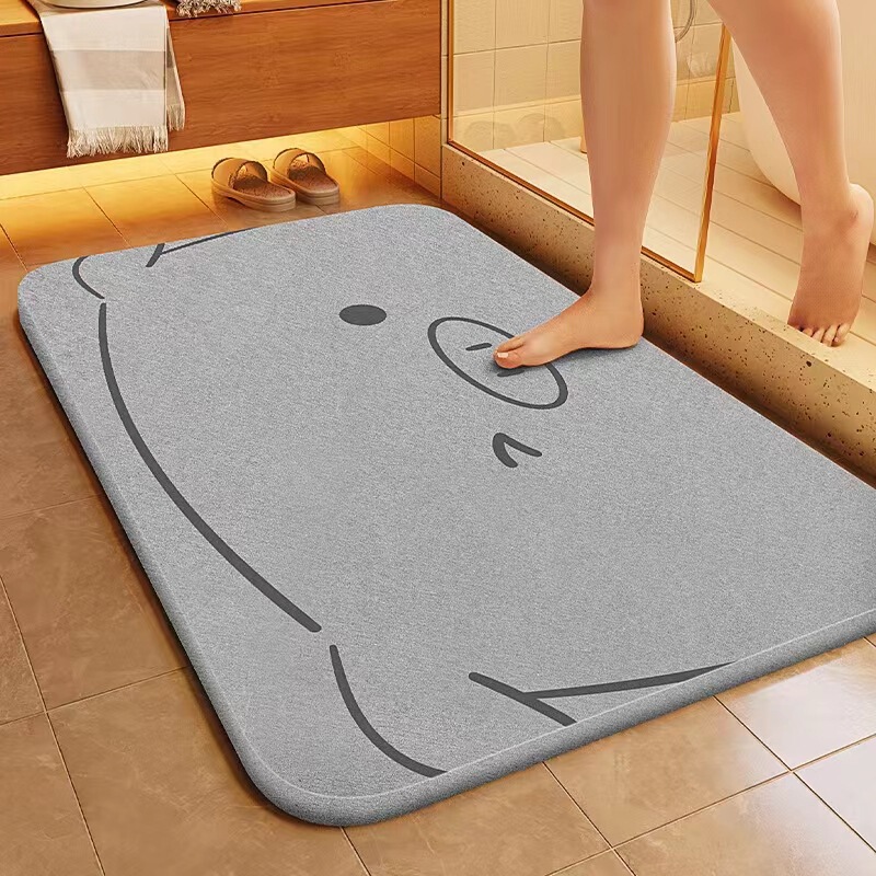 柔らかい珪藻泥バスルーム瞬間吸収性フロアマット浴室ドアノンスリップ速乾性トイレ足マットドアマットホームカーペット|undefined
