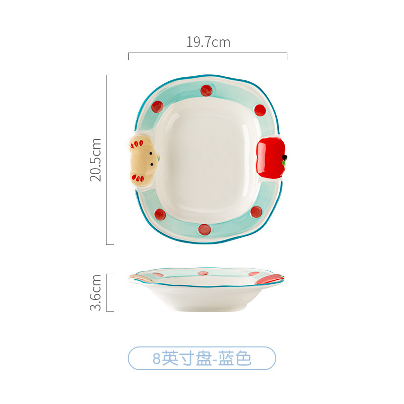 卸売アダム漫画かわいい象セラミックボウル家庭用高価値食器ライスボウルサラダボウル一人用食事セット|undefined