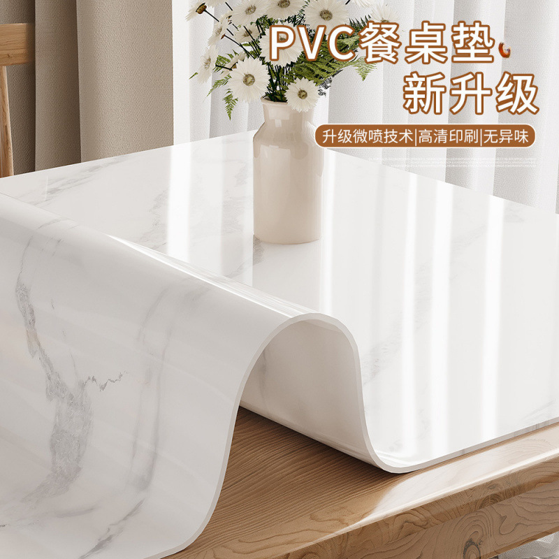 Soft Glass Table Mat, Anti-Scalding and Insulated Dining Table Mat, Waterproof and Oil-Proof, No-Wash Pvc Tablecloth, Accessible Luxury and High-End Coffee Table Mat