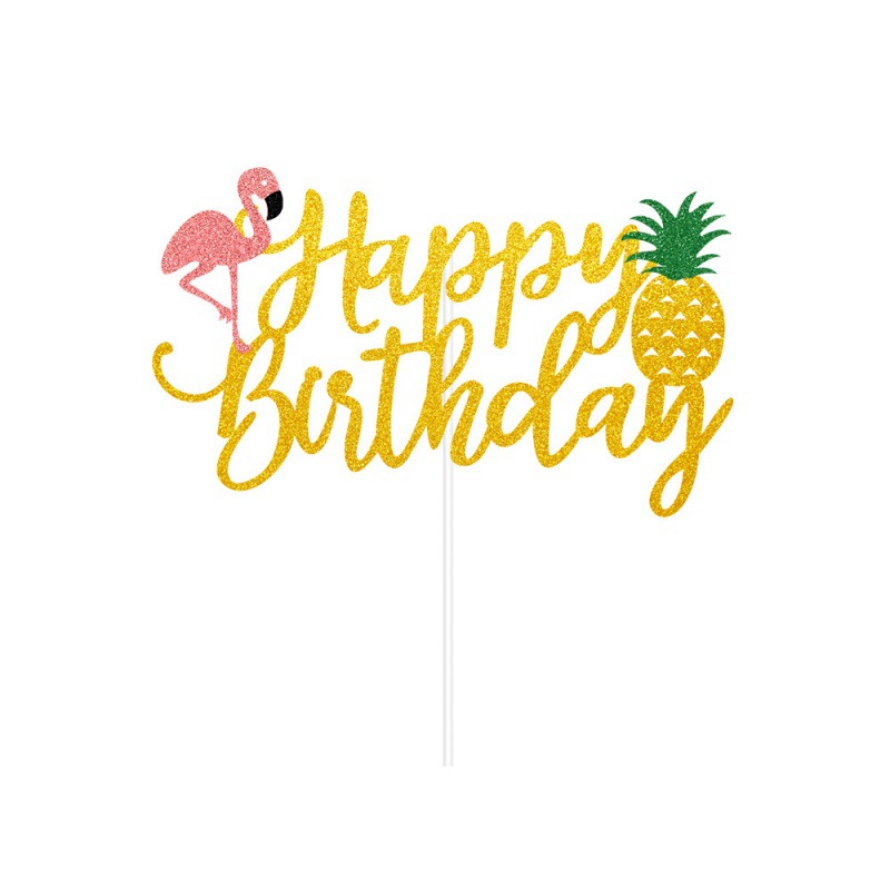 Suministro directo de fábrica de decoración de pastel de fiesta de cumpleaños hawaiano inserción de tarjeta de inserción de regalo de bebé complemento de cumpleaños gran inserción